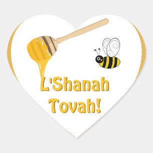 Shanah Tovah Rosh Hashanah Jwish nieuwjaar Hart Sticker