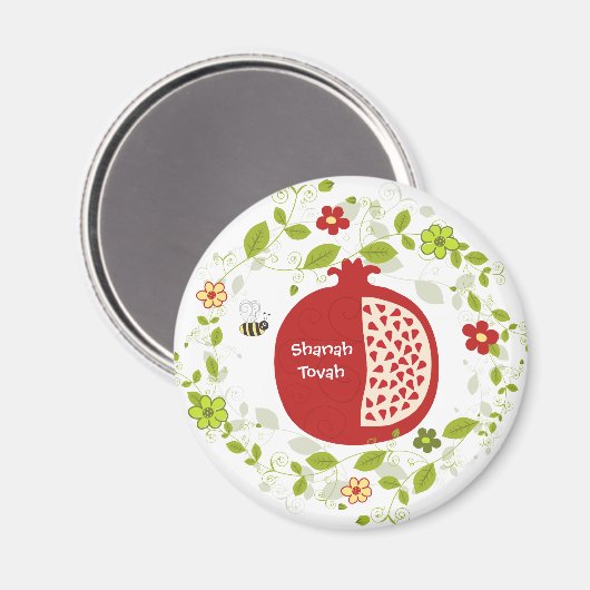 Shanah Tovah Rosh Hashanah Jwish nieuwjaar Magneet (Voorkant / Achterkant)