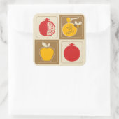 Shanah Tovah Rosh Hashanah Jwish nieuwjaar Vierkante Sticker (Tas)