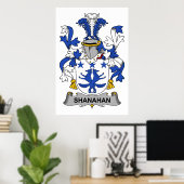 Shanahan Family Crest Poster (Thuiskantoor)