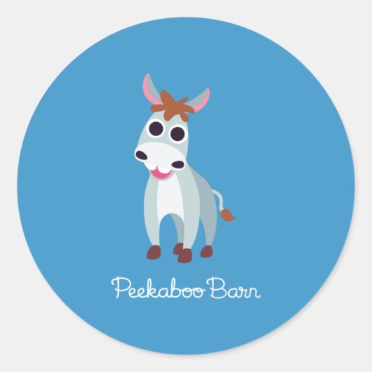 Shane de Donkey Ronde Sticker (Voorkant)
