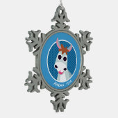 Shane de Donkey Tin Sneeuwvlok Ornament (Links)