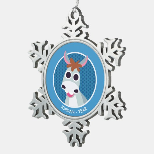 Shane de Donkey Tin Sneeuwvlok Ornament (Rechts)