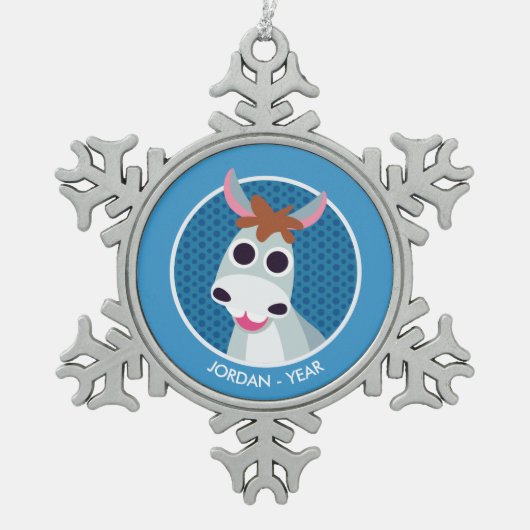 Shane de Donkey Tin Sneeuwvlok Ornament (Voorkant)