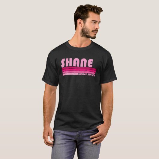 SHANE Name Personalized Retro  80S 90S Birt T-shirt (Voorkant volledig)