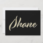 Shane Name white gold Handwriting Karte Kaart (Voorkant)