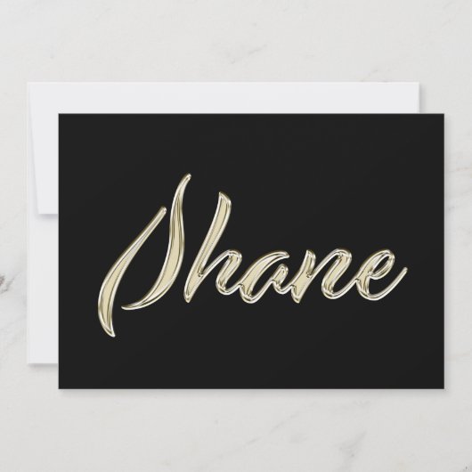 Shane Name white gold Handwriting Karte Kaart (Voorkant)
