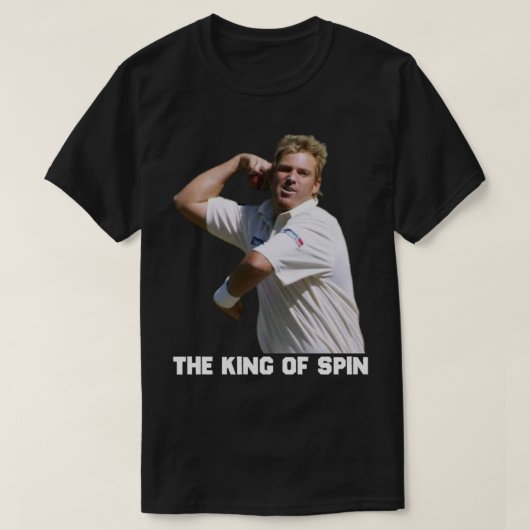 Shane Warne De koning van Spin T-shirt (Design voorkant)