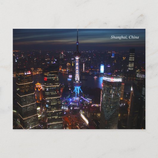 Shanghai bij nacht China Briefkaart (Voorkant)