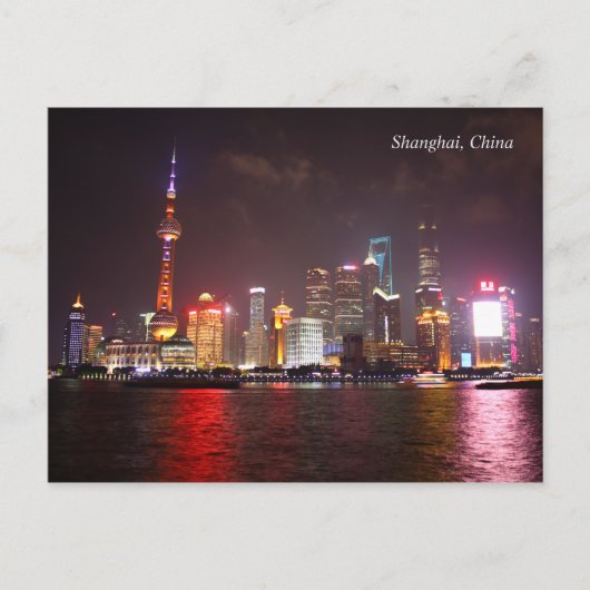 Shanghai bij nacht China Briefkaart (Voorkant)