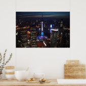 Shanghai bij nacht, China Poster (Keuken)