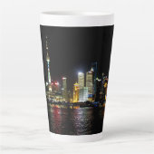 Shanghai bij nacht latte mok (Voorkant)