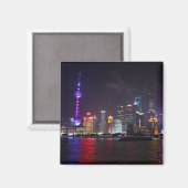 Shanghai bij nacht magneet (Voorkant / Achterkant)