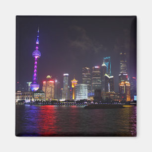 Shanghai bij nacht magneet