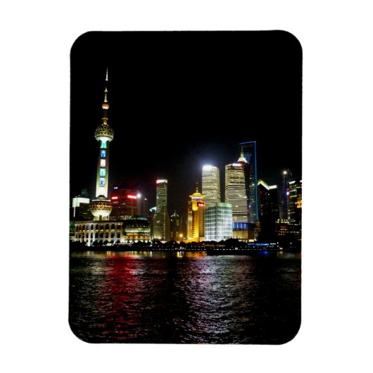 Shanghai bij nacht magneet (Verticaal)