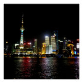 Shanghai bij nacht perfect poster (Voorkant)