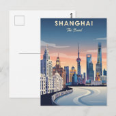 Shanghai Bund China Reizen Briefkaart (Voorkant / Achterkant)