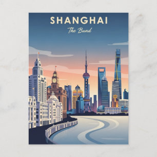 Shanghai Bund China Reizen Briefkaart