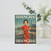 Shanghai Cheongsam Briefkaart (Staand voorkant)