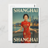 Shanghai Cheongsam Briefkaart (Voorkant / Achterkant)