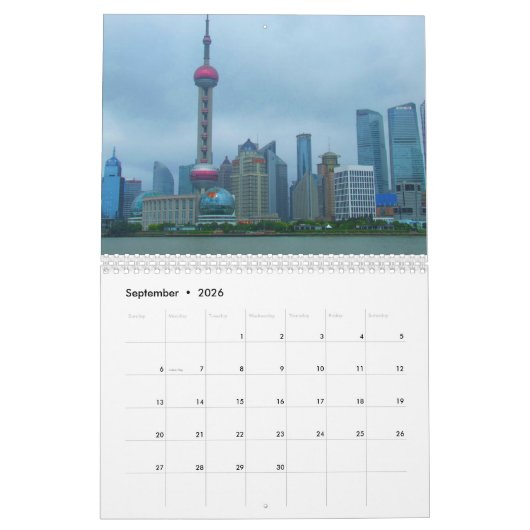 Shanghai China Agenda 2016 Kalender (Sep 2026)