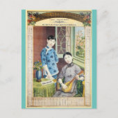  Shanghai China Bank Ad Woman met Lute Briefkaart (Voorkant)