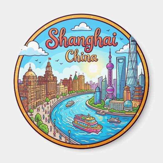 Shanghai, China China Magneet (Voorkant)
