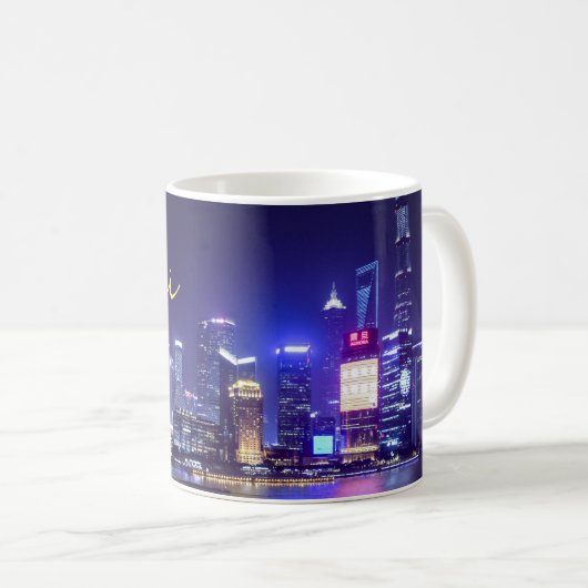 Shanghai China Coffee Mok Souvenir Cadeaubeker (Voorkant rechts)