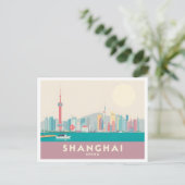 Shanghai China De Bund Pastelreis Briefkaart (Staand voorkant)