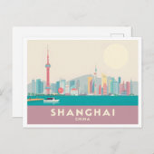 Shanghai China De Bund Pastelreis Briefkaart (Voorkant / Achterkant)