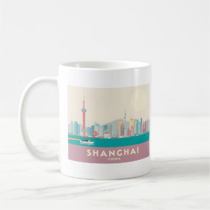 Shanghai China De Bund Pastelreis Koffiemok