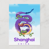 Shanghai China Dragon-reisposter Briefkaart (Voorkant)