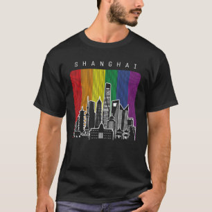 Shanghai China Gay Pride Regenboogvlag T-shirt