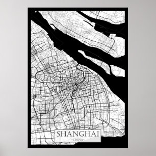 Shanghai China Kaart Poster