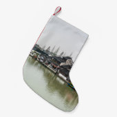 Shanghai, China, Mar 30, 2017, Wooden histc bui Kleine Kerstsok (Voorkant (Hangend))