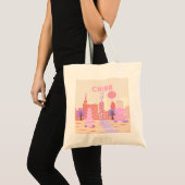 Shanghai China Pastel Reis Kunst Tote Bag (Voorkant (product))