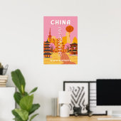 Shanghai China Reis Oude Poster (Thuiskantoor)