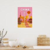 Shanghai China Reis Oude Poster (Keuken)