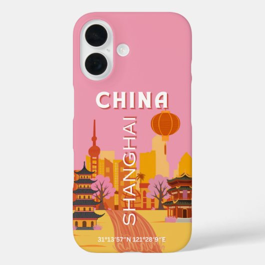 Shanghai China Reis Oude Poster Case-Mate iPhone Case (Achterkant)