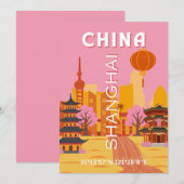 Shanghai China Reis Oude Poster Kaart (Voorkant / Achterkant)