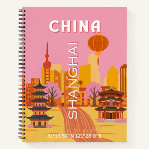 Shanghai China Reis Oude Poster Notitieboek