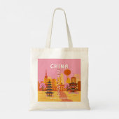 Shanghai China Reis Oude Poster Tote Bag (Achterkant)
