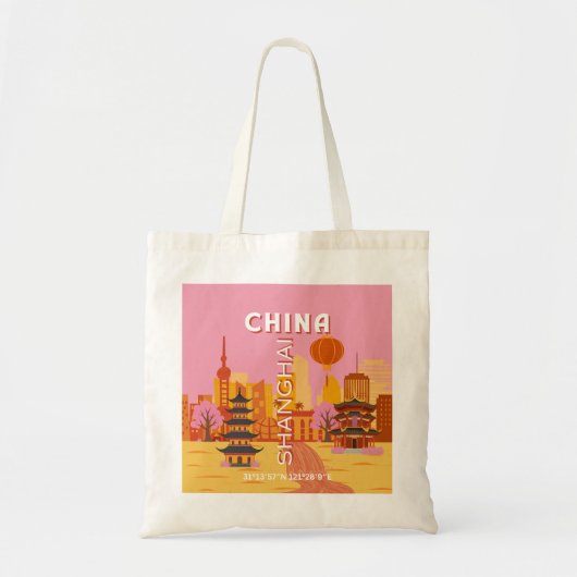 Shanghai China Reis Oude Poster Tote Bag (Voorkant)