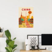 Shanghai China Reis Retro Poster (Thuiskantoor)
