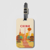 Shanghai China Reis Retro Poster Bagagelabel (Voorkant (verticaal))