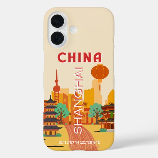 Shanghai China Reis Retro Poster Case-Mate iPhone Case (Achterkant)