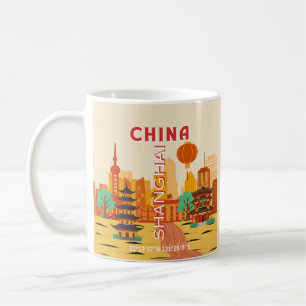Shanghai China Reis Retro Poster Koffiemok