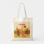 Shanghai China Reis Retro Poster Tote Bag (Achterkant)