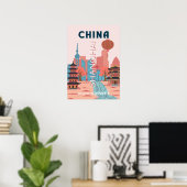 Shanghai China Reis Retro Vintage Poster (Thuiskantoor)