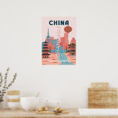 Shanghai China Reis Retro Vintage Poster (Keuken)